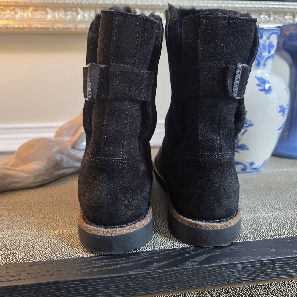 Birkenstock Black Suede Uppsala Shearling Boots - Picture 6 of 8